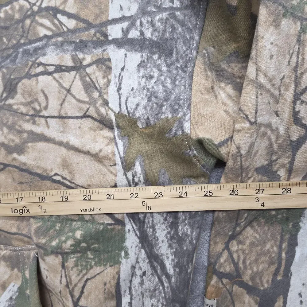 Art & Motion Hoodie Mens M Beige Pullover Hooded Camouflage Lined Fleece